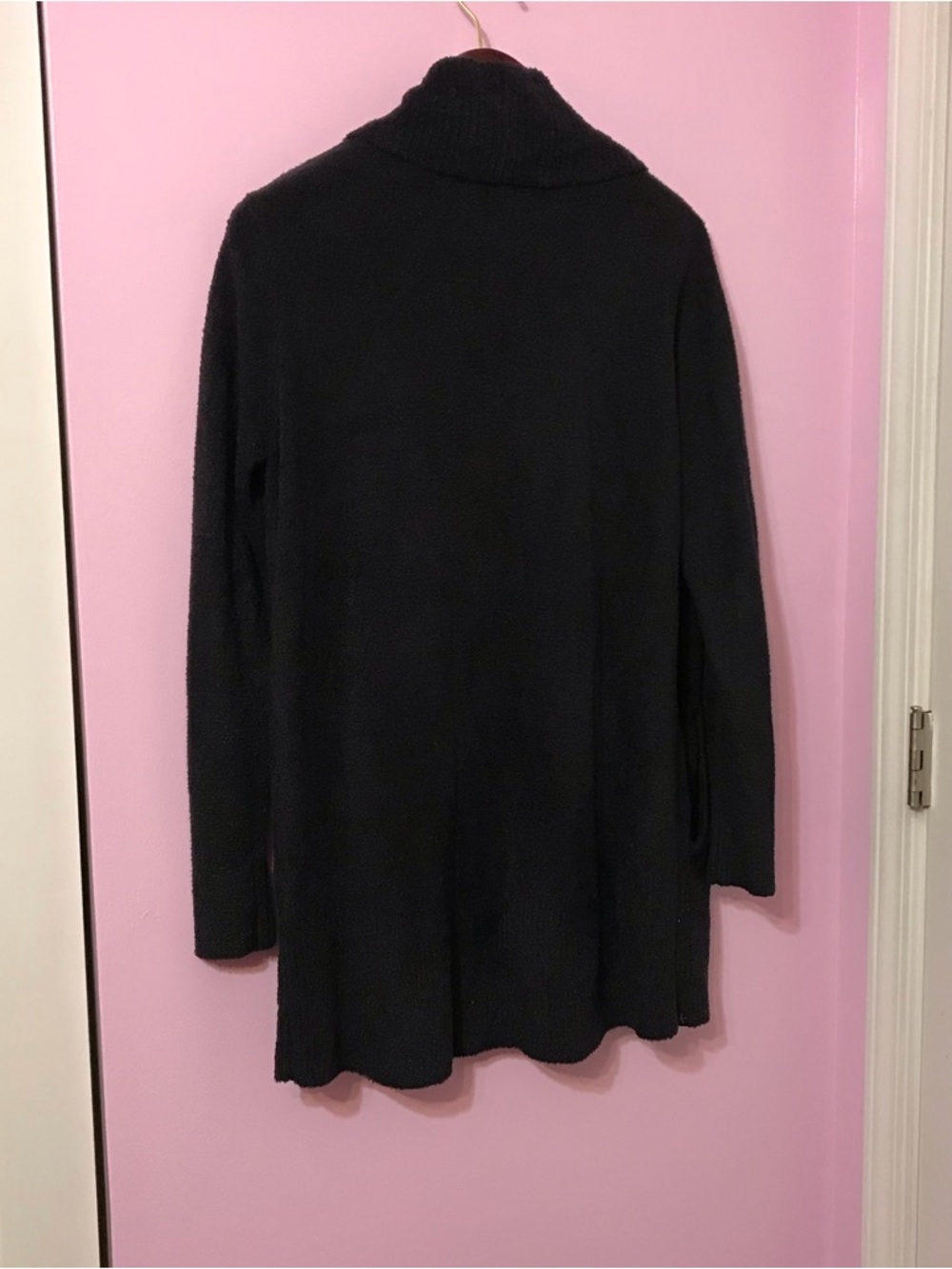 Barefoot Dreams CozyChic Lite Circle Cardigan CARBON/BLACK HEATHER size L/XL - Picture 4 of 4